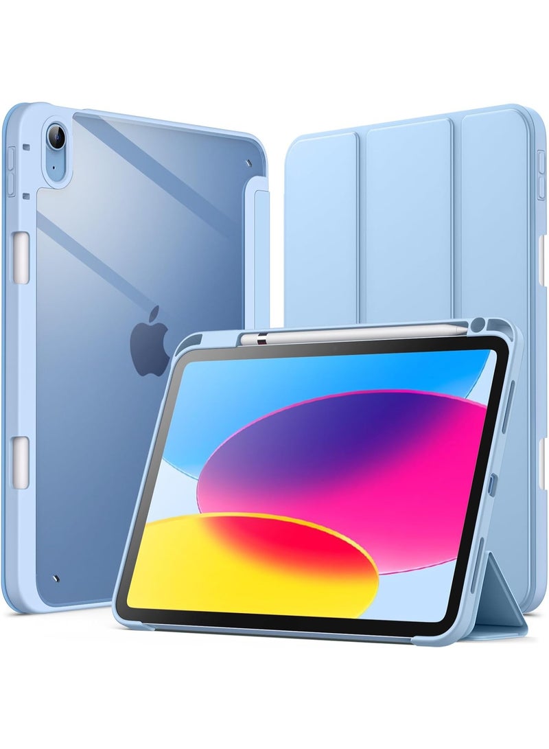 غطاء لجهاز iPad A16 من الجيل الحادي عشر مقاس 11 بوصة 2025، وجهاز iPad من الجيل العاشر 2022 مقاس 10.9 بوصة مع حامل قلم، وحافظة رفيعة شفافة، ووظيفة التنبيه/السكون التلقائي - Image 1